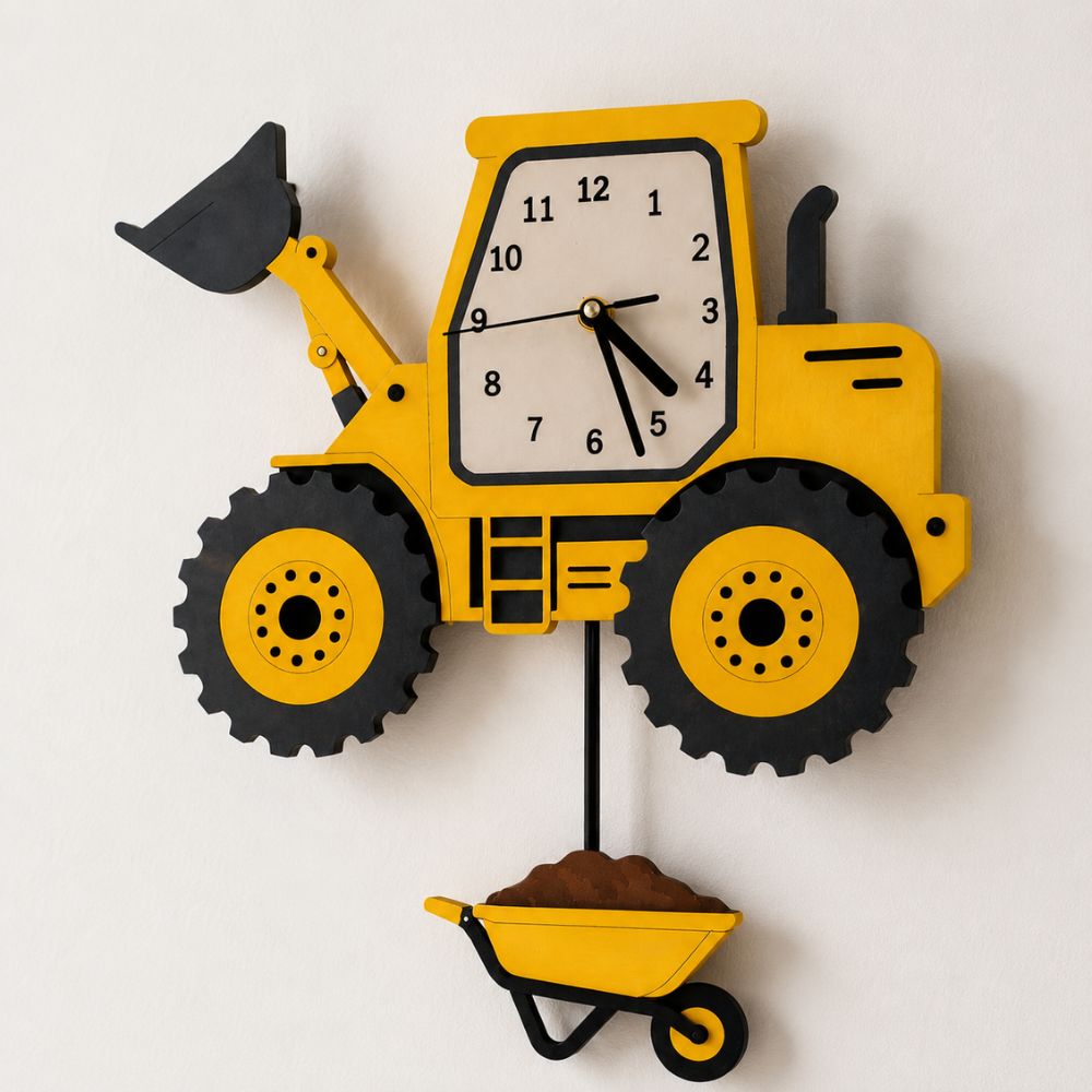 Moving JCB Wall Clock